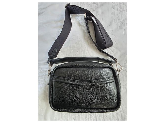 Borsa camera in pelle granulata nera Lancel - nuovo mai indossato Nero - vista 15