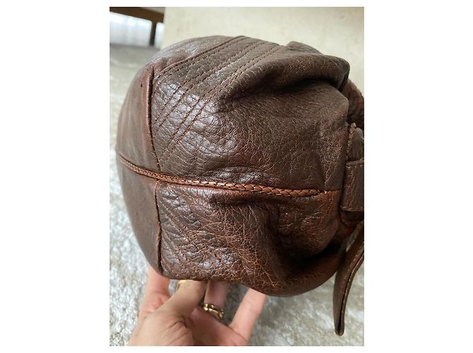 Borsa Fendi in pelle marrone con manici intrecciati - vista 11