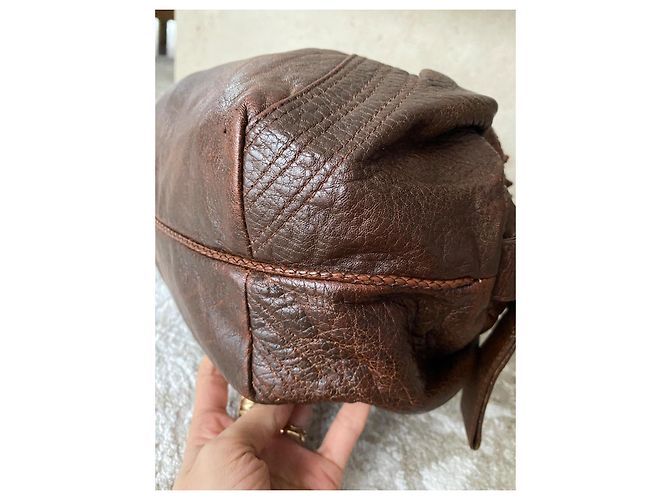 Borsa Fendi in pelle marrone con manici intrecciati - vista 12