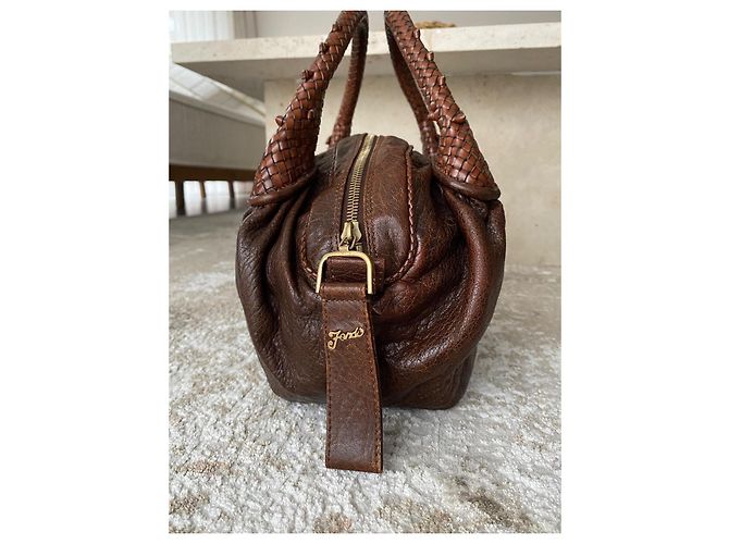 Borsa Fendi in pelle marrone con manici intrecciati - vista 8