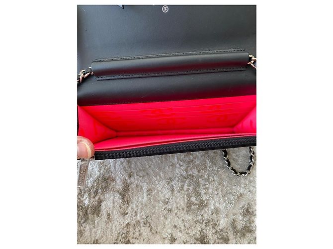Chanel Cambon Quilted Black Leather Wallet on Chain - view 11