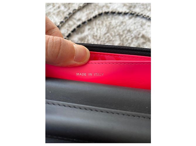 Chanel Cambon Quilted Black Leather Wallet on Chain - view 12
