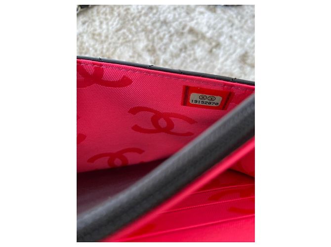 Chanel Cambon Quilted Black Leather Wallet on Chain - view 13