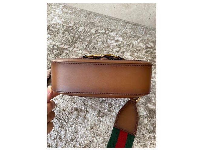Gucci Horsebit 1955 Mini Bag GG Supreme Canvas & Brown Leather Beige - view 6