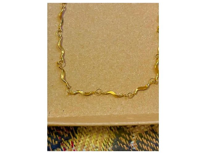 Autre Marque Collana a maglie ondulate color oro in acciaio D'oro - vista 7