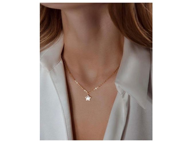 Autre Marque Collana in oro 14k con pendente a stella in madreperla D'oro - vista 2