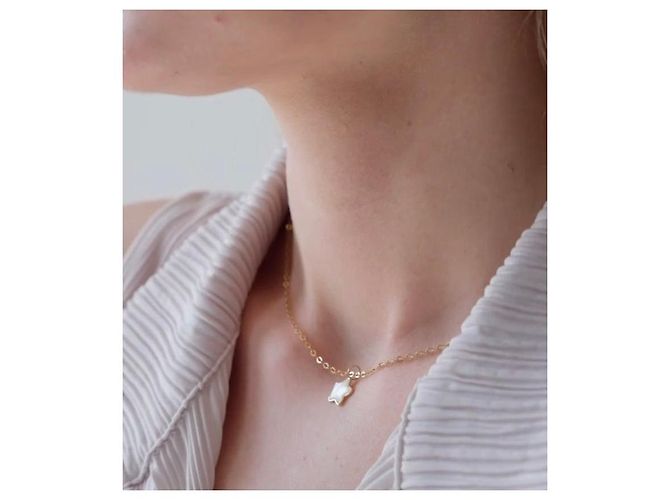 Autre Marque Collana in oro 14k con pendente a stella in madreperla D'oro - vista 3