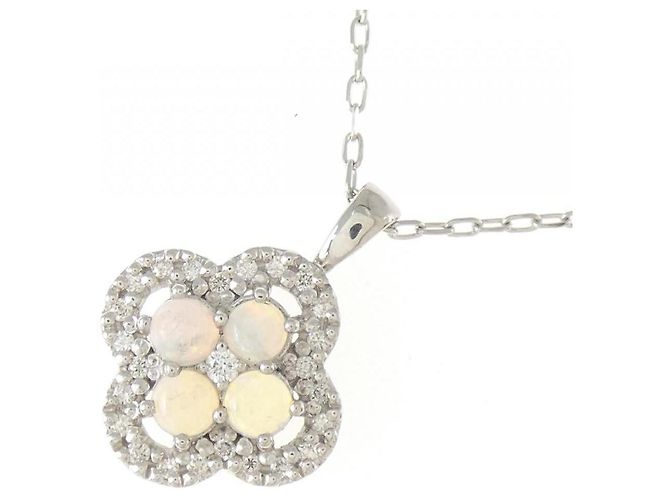 Autre Marque Collana in Opale e Diamante Pt900/Pt850 Argento - vista 3