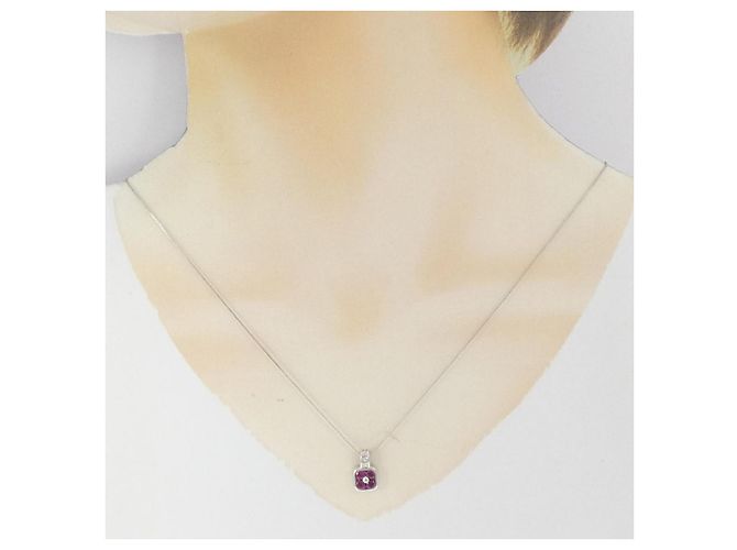 Autre Marque Collana in rubino e diamanti Pt900 Pt850 Rosso - vista 6