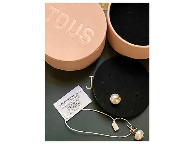 Autre Marque Orecchini TOUS Bear Pearl in oro 18k Bianco D'oro - vista 4