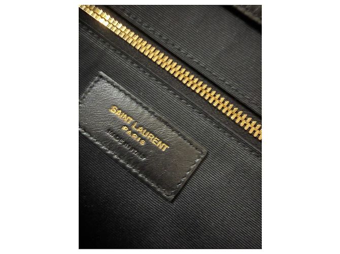 Saint Laurent Borsa Tote in Pelle Trapuntata, Nera Nero - vista 10