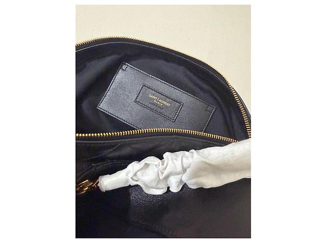 Saint Laurent Borsa Tote in Pelle Trapuntata, Nera Nero - vista 11