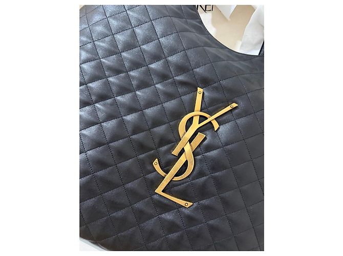 Saint Laurent Borsa Tote in Pelle Trapuntata, Nera Nero - vista 15