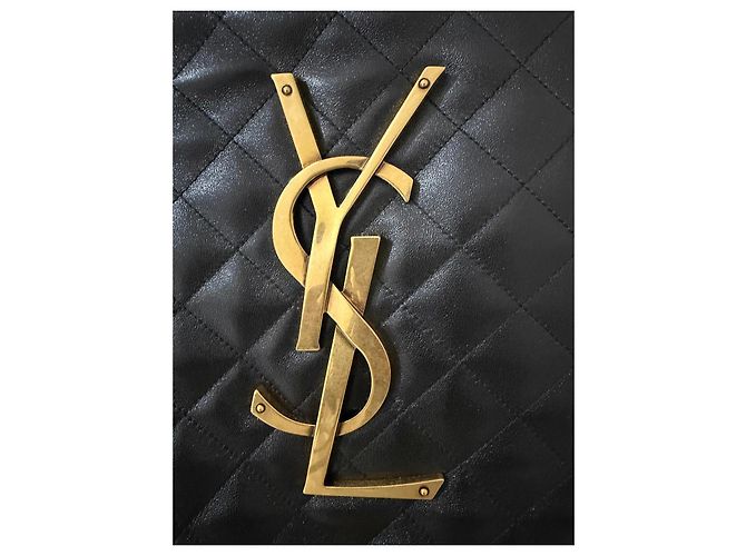 Saint Laurent Borsa Tote in Pelle Trapuntata, Nera Nero - vista 16