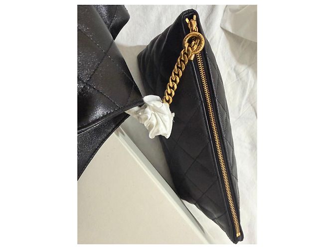 Saint Laurent Borsa Tote in Pelle Trapuntata, Nera Nero - vista 17