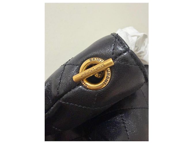 Saint Laurent Borsa Tote in Pelle Trapuntata, Nera Nero - vista 19