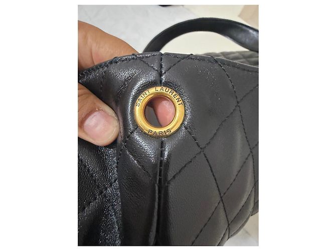 Saint Laurent Borsa Tote in Pelle Trapuntata, Nera Nero - vista 2