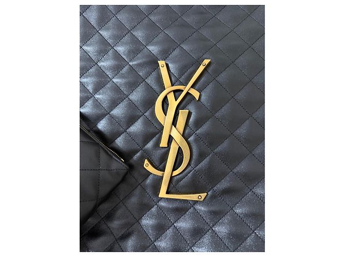 Saint Laurent Borsa Tote in Pelle Trapuntata, Nera Nero - vista 20