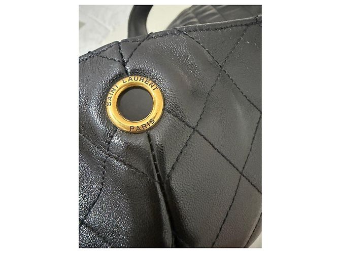 Saint Laurent Borsa Tote in Pelle Trapuntata, Nera Nero - vista 4