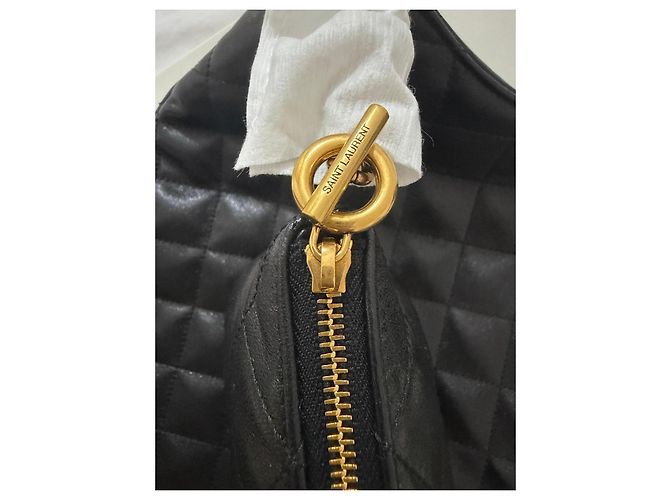 Saint Laurent Borsa Tote in Pelle Trapuntata, Nera Nero - vista 7