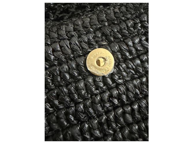 Saint Laurent Borsa Tote ICARE in Rafia Nera Nero - vista 8