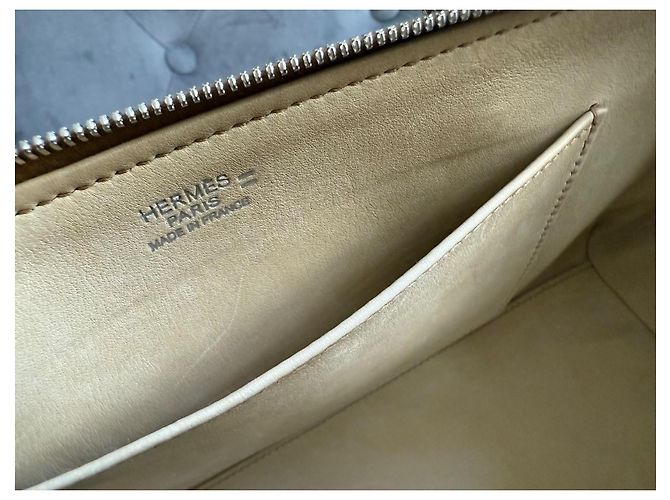 Borsa Hermès Bombay Paris 27 in Doblis e Lucertola Salvatore Beige - vista 4