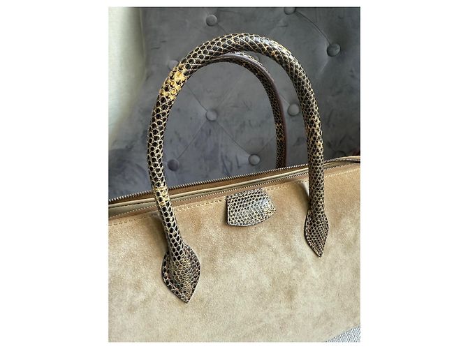 Borsa Hermès Bombay Paris 27 in Doblis e Lucertola Salvatore Beige - vista 5