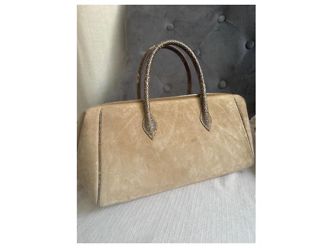 Borsa Hermès Bombay Paris 27 in Doblis e Lucertola Salvatore Beige - vista 7