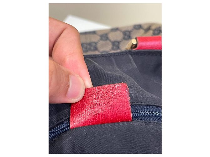 Gucci GG Supreme Monogram Canvas Tote Bag Red Beige Dark blue - view 3