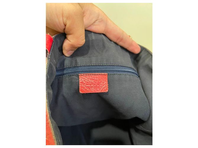 Gucci GG Supreme Monogram Canvas Tote Bag Red Beige Dark blue - view 7