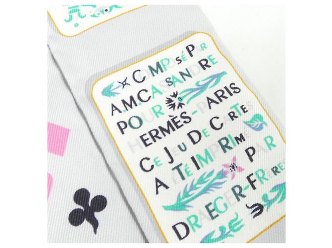 Hermès Hermes JEU DE CARTES Twilly Scarf Marrone Nero - vista 3