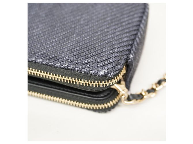 Portafoglio a tracolla con catena Chanel Deauville Blu navy - vista 6