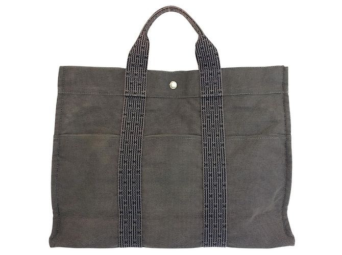 Hermès Borsa Tote Hermes Herline MM Gray Marrone - vista 2