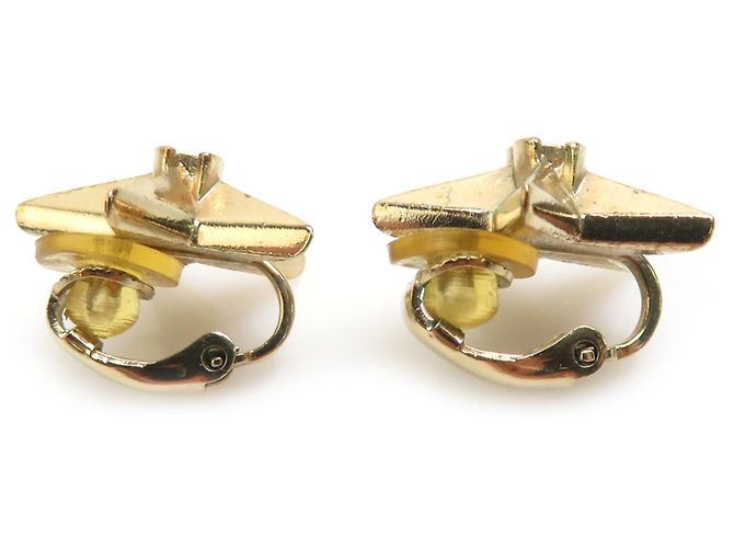 Chanel Gold Metal Stud Ohrringe Golden - Ansicht 2