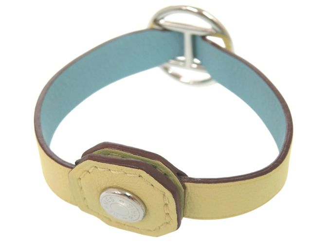 Hermès Pulsera Charm Petit H Hermes Amarillo Azul claro - vista 2