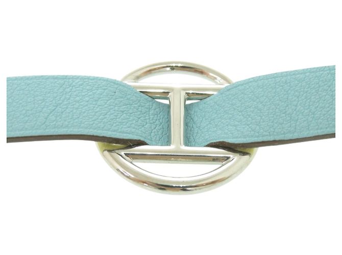 Hermès Pulsera Charm Petit H Hermes Amarillo Azul claro - vista 4