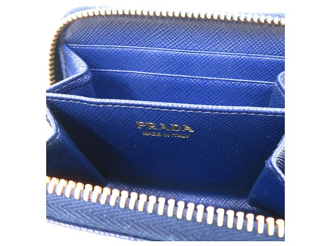 Carteira de ombro com couro Saffiano e triângulo Prada Azul marinho - vista 6