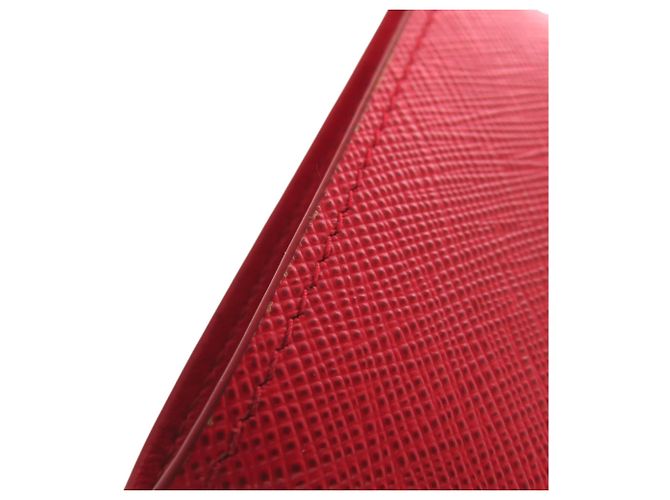 Cartera de piel Saffiano roja de Prada - vista 7