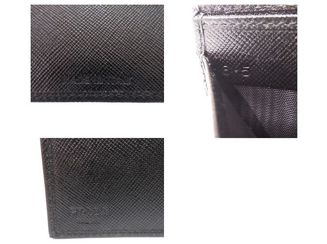 Prada Saffiano M738 Black Bi-fold Wallet - view 6