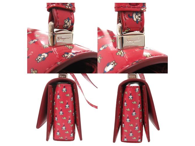 Borsa a tracolla in smalto rosso Salvatore Ferragamo - vista 10