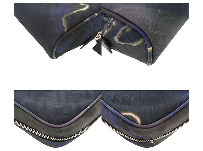 Fendi Zucca Pattern Shoulder Bag Black Navy blue - view 3