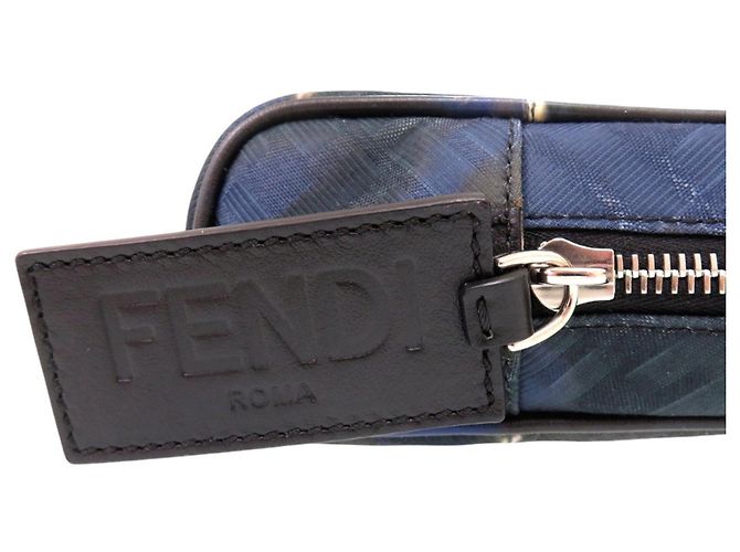 Fendi Zucca Pattern Shoulder Bag Black Navy blue - view 5