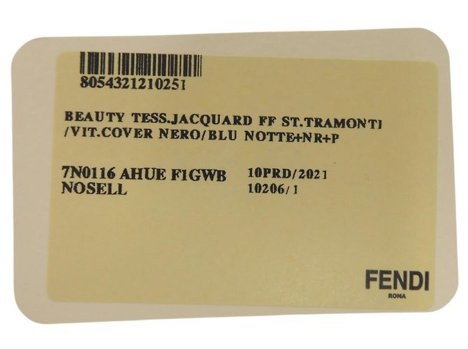 Fendi Zucca Pattern Shoulder Bag Black Navy blue - view 6
