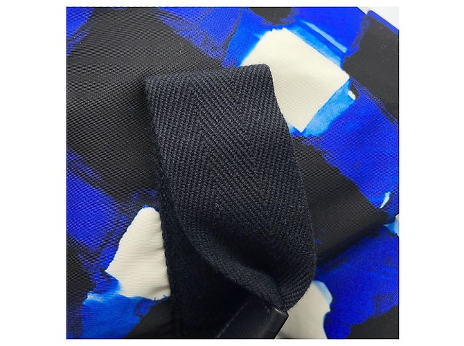 Borsa a Spalla Chanel Airline Nylon Nero Bianco Blu - vista 13