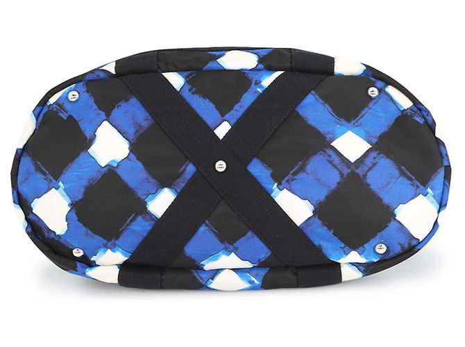 Borsa a Spalla Chanel Airline Nylon Nero Bianco Blu - vista 3