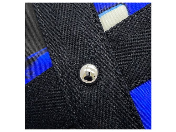 Borsa a Spalla Chanel Airline Nylon Nero Bianco Blu - vista 7