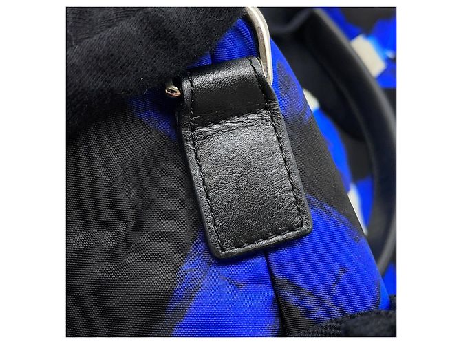 Borsa a Spalla Chanel Airline Nylon Nero Bianco Blu - vista 9