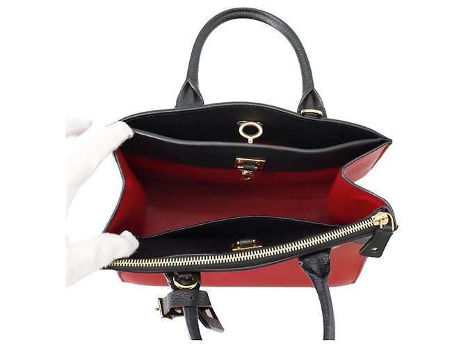 Borsa Louis Vuitton City Steamer PM Nero Rosso - vista 6