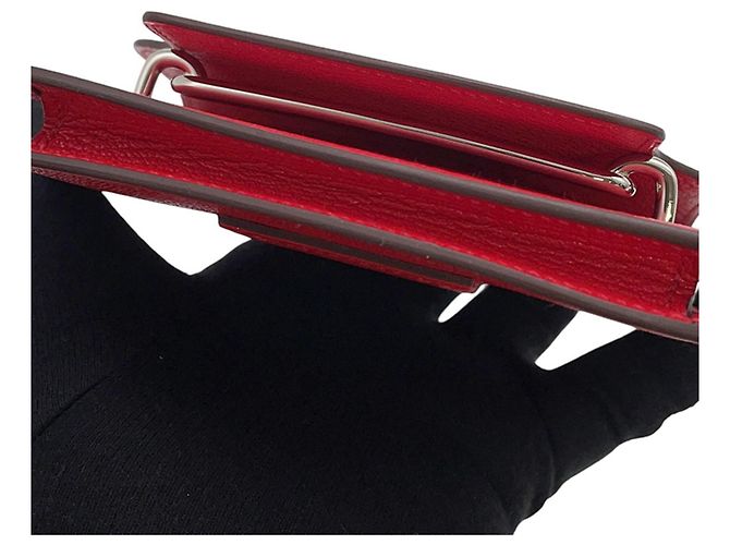 Roulis Hermès Monedero Hermes en piel Chevre Mysore Roja Naranja - vista 8