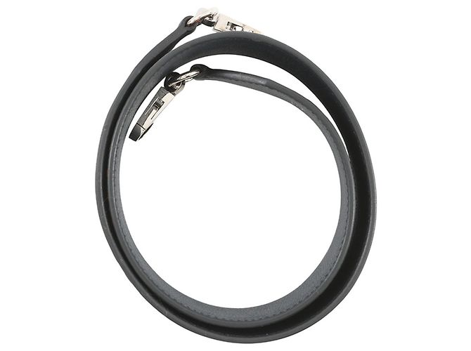Tracolla in pelle Epsom Hermès Nero Blu Arancione - vista 3